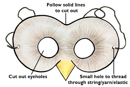 diagram showing how to make owl mask