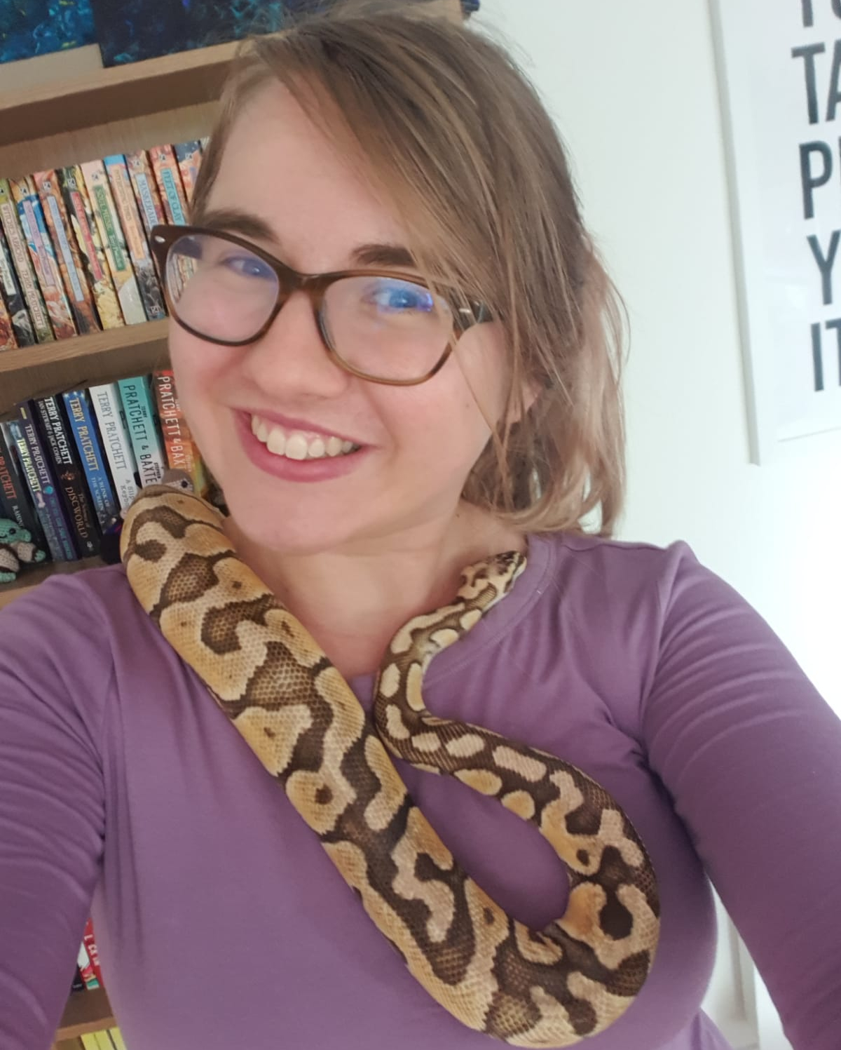 Alex and Alfie (pet royal python). Credit Alex Howard