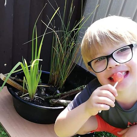 Elijah's (age 5) Mini-pond creation.