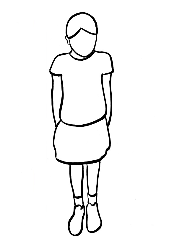 Outline sketch of a child