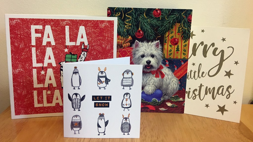 Old Christmas cards ready for collaging