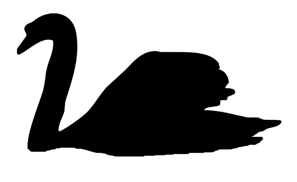 Mute swan silhouette template for art activity