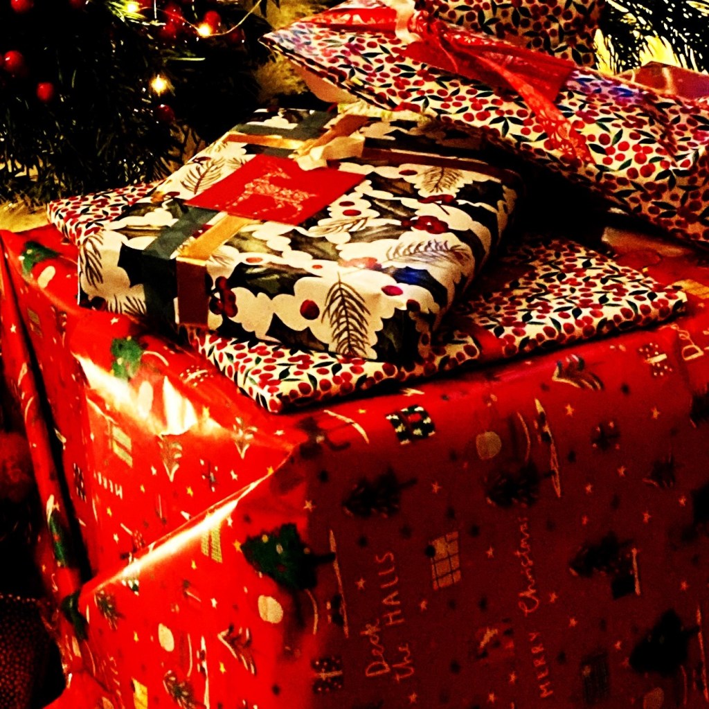 Pile of christmas presents