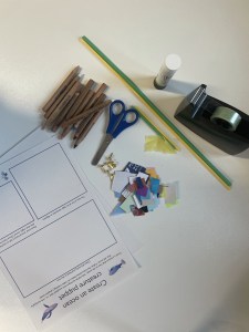 Image of materials needed for puppet craft