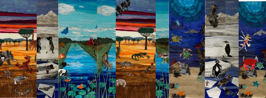 Images of collaged habitats